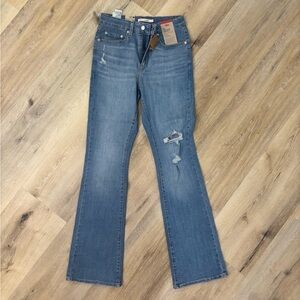Levi's Distressed Blue Flare Jeans